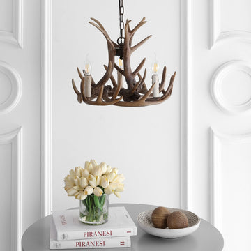 Rudolph Adjustable Resin Antler LED Chandelier - JONATHAN Y